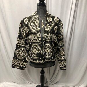 Flashback Aztec Jacket Womens Size Large Southwestern Cropped Western Vintage